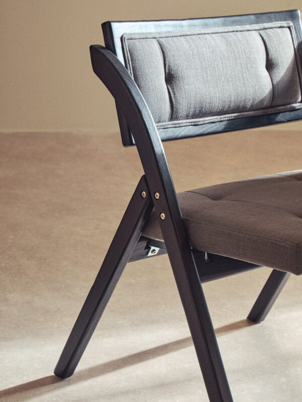 Cebu Grey and Black Elm Wood Folding Chair