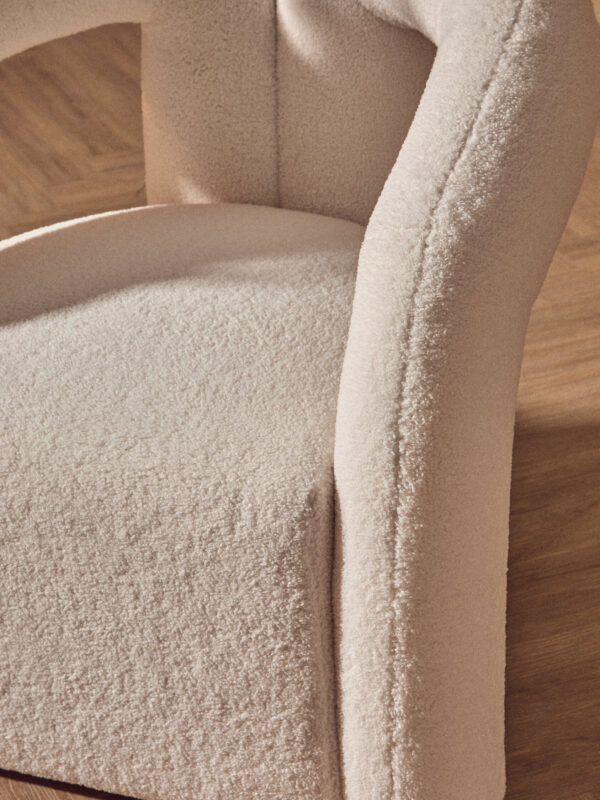 Davina Ivory Boucle Effect Statement Chair