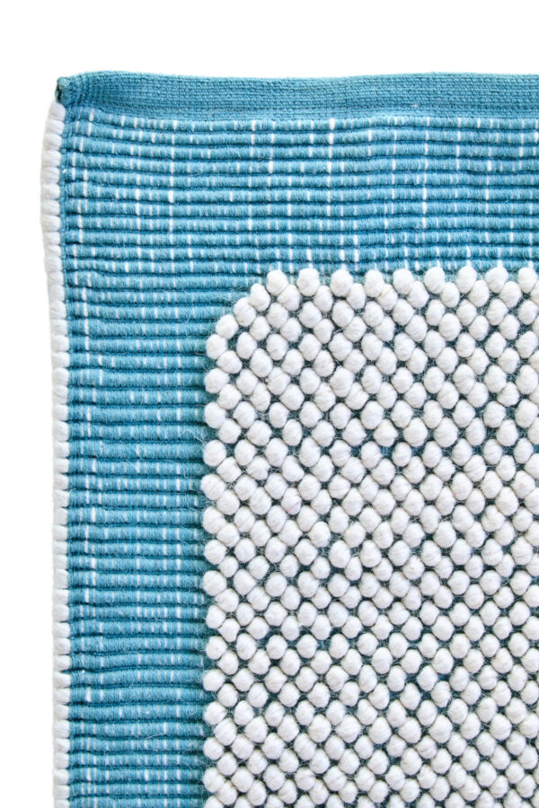 Bosie Blue And White Woven Rug