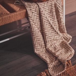 Bosie Chevron Beige Woven Throw