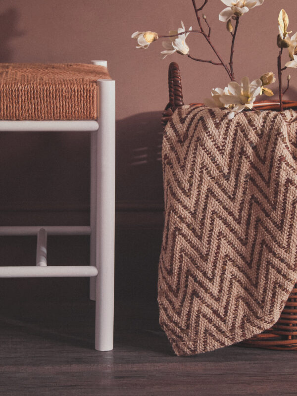Bosie Chevron Beige Woven Throw