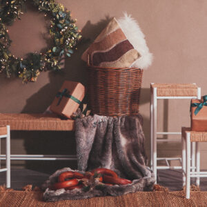 Bosie Lamina Mocha Ombre Fur Throw