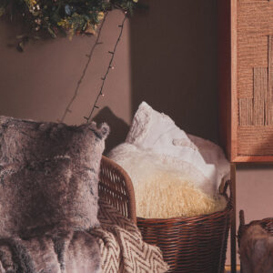 Bosie Lamina Mocha Ombre Square Fur Cushion