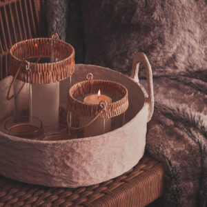 Bosie Lamina Mocha Ombre Square Fur Cushion