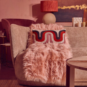 Bosie Lamina Pink Faux Fur Throw