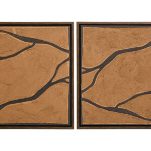 Astratto Set Of 2 Brown and Black Textured Wall Art