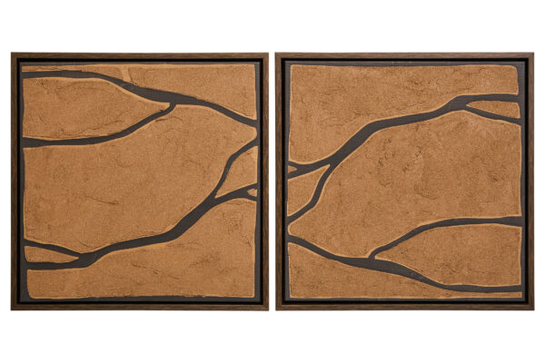 Astratto Set Of 2 Brown and Black Textured Wall Art