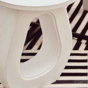 Bosie Safira Small Black And White Hair on Leather Rug