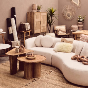 Bosie Ozella Natural and Terracotta Cushion