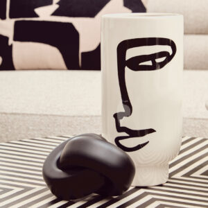 Bosie Ozella  Rectangular Natural and Black Cushion