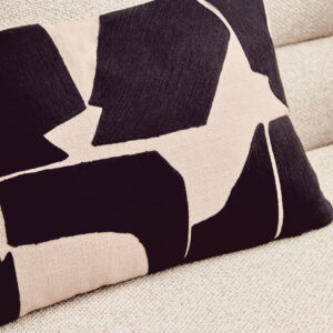 Bosie Ozella  Rectangular Natural and Black Cushion