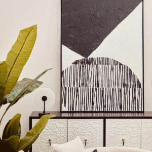 Bosie Ozella  Rectangular Natural and Black Cushion