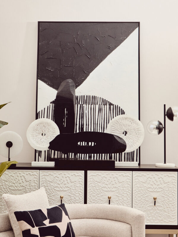 Bosie Ozella  Rectangular Natural and Black Cushion