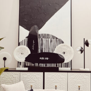 Dumas Black and White Four Door Sideboard