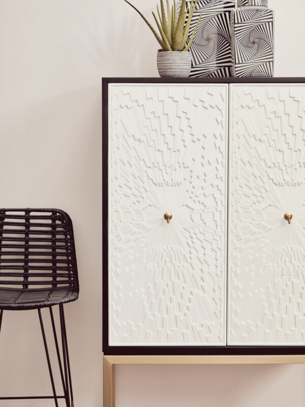 Dumas Black and White Two Door Cabinet