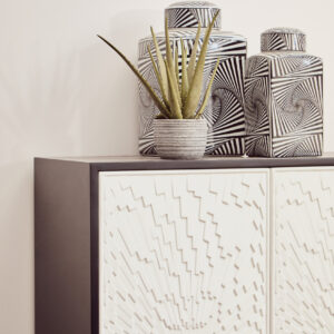 Dumas Black and White Two Door Cabinet