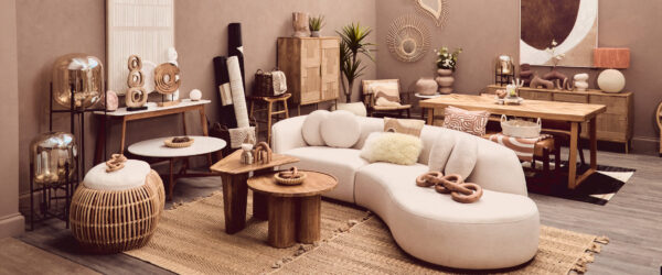 Ovada Cream Linen 3 Seater Curved Sofa