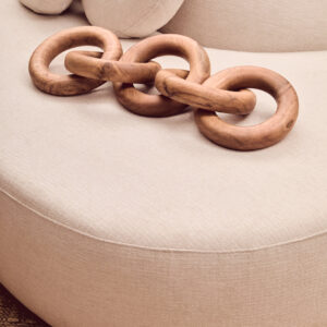 Ovada Cream Linen 3 Seater Curved Sofa