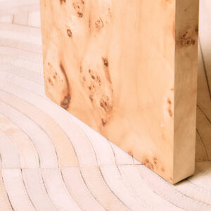 Bosie Safira Large Natural Hair On Leather Rug