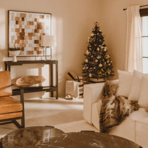 Bosie Lamina Mocha Ombre Rectangular Fur Cushion