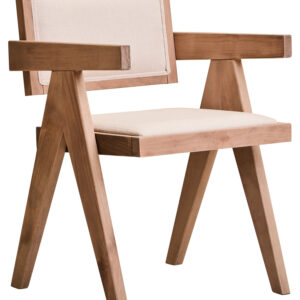 Cebu Ivory Fabric and Grey Wash Beech Wood Dining Chair