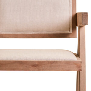 Cebu Ivory Fabric and Grey Wash Beech Wood Dining Chair