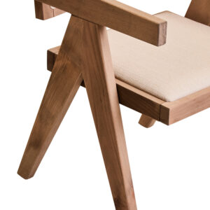 Cebu Ivory Fabric and Grey Wash Beech Wood Dining Chair