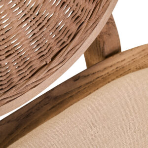 Cebu Beige Fabric and White Wash Elm Wood Dining Chair