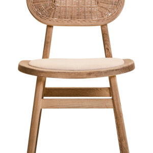 Cebu Beige Fabric and Grey Wash Elm Wood Dining Chair