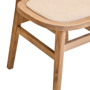 Cebu Beige Fabric and Grey Wash Elm Wood Dining Chair