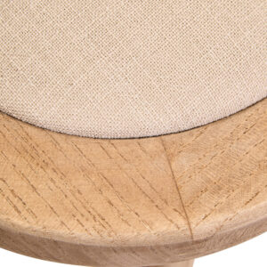 Cebu Beige Fabric and Grey Wash Elm Wood Dining Chair