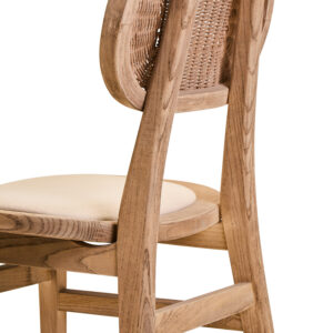 Cebu Beige Fabric and Grey Wash Elm Wood Dining Chair