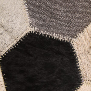 Bosie Safira Large Hair on Leather Hexagon Patchwork Rug