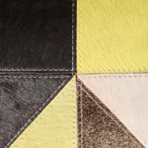 Bosie Safira Large Abstract Hair on Leather Patchwork Rug