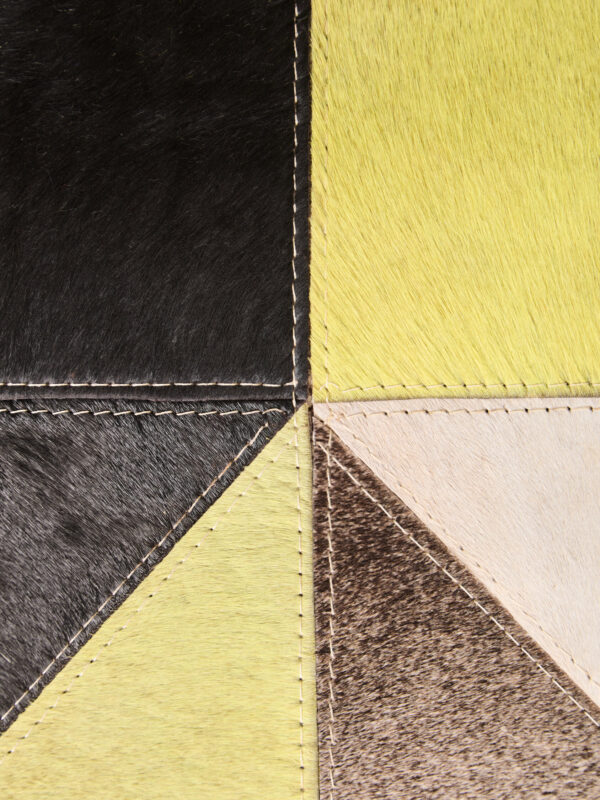 Bosie Safira Large Abstract Hair on Leather Patchwork Rug
