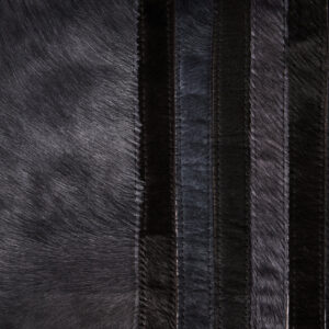 Bosie Safira Small Black And Grey Deco Hair on Leather Rug