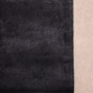 Bosie Safira Small Black And Grey Deco Hair on Leather Rug