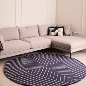 Bosie Moyo Blue And White Round Rug