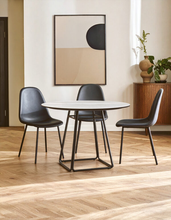 Imperia Ceramic Marble Effect Round Dining Table
