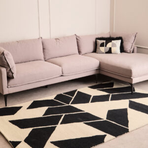 Bosie Milana Large Black and White Geometric Rug