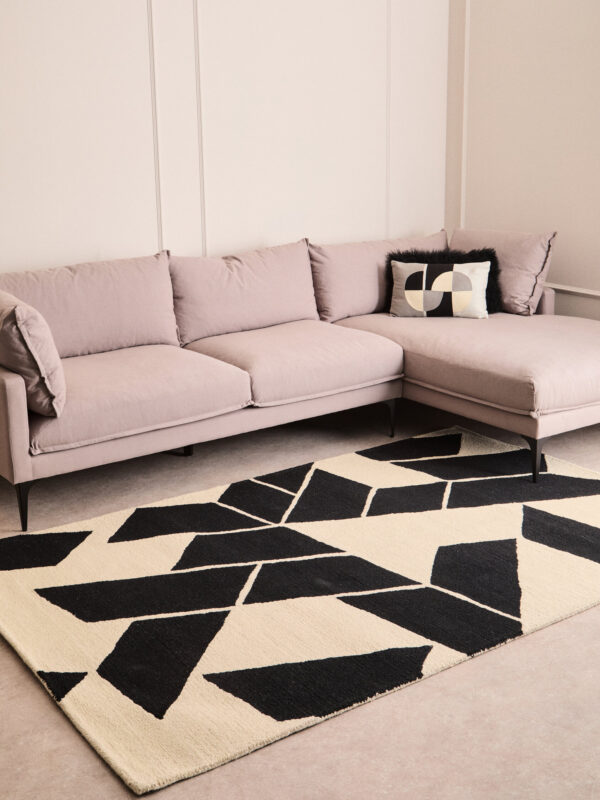 Bosie Milana Large Black and White Geometric Rug