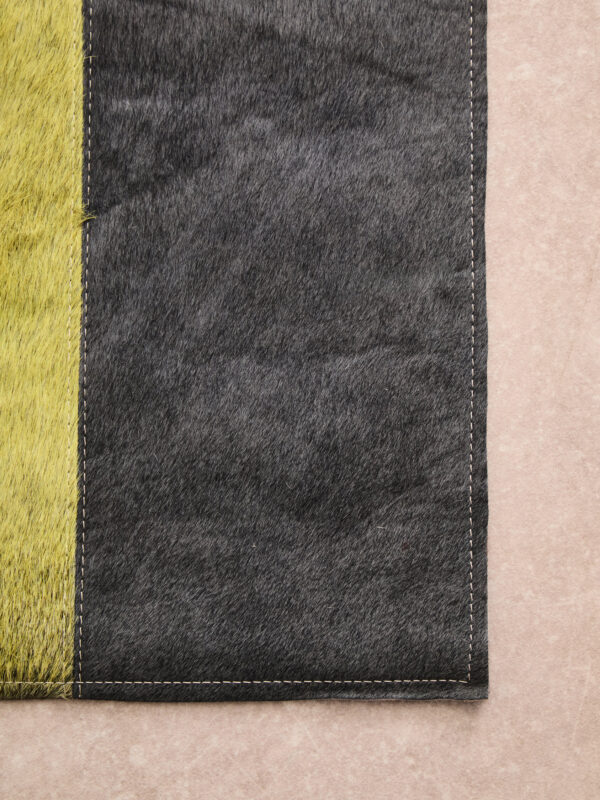 Bosie Safira Small Abstract Hair on Leather Patchwork Rug