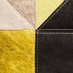 Bosie Safira Small Abstract Hair on Leather Patchwork Rug