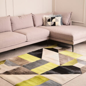 Bosie Safira Large Abstract Hair on Leather Patchwork Rug