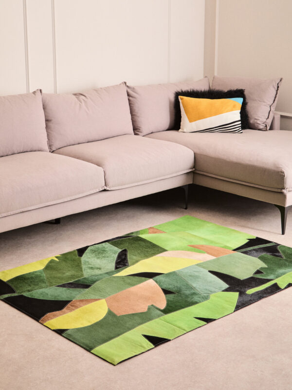 Bosie Safira Small Botanical Hair on Leather Rug