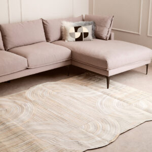 Bosie Safira Large Natural Hair On Leather Rug