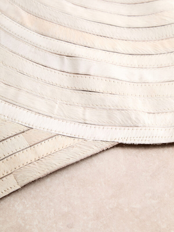 Bosie Safira Large Natural Hair On Leather Rug