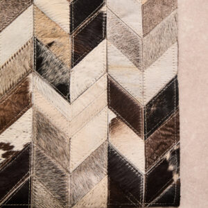 Bosie Safira Small Hair on Leather Chevron Patchwork Rug