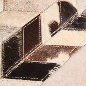 Bosie Safira Small Hair on Leather Chevron Patchwork Rug