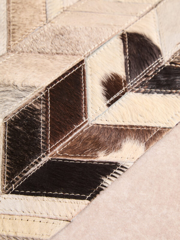 Bosie Safira Small Hair on Leather Chevron Patchwork Rug